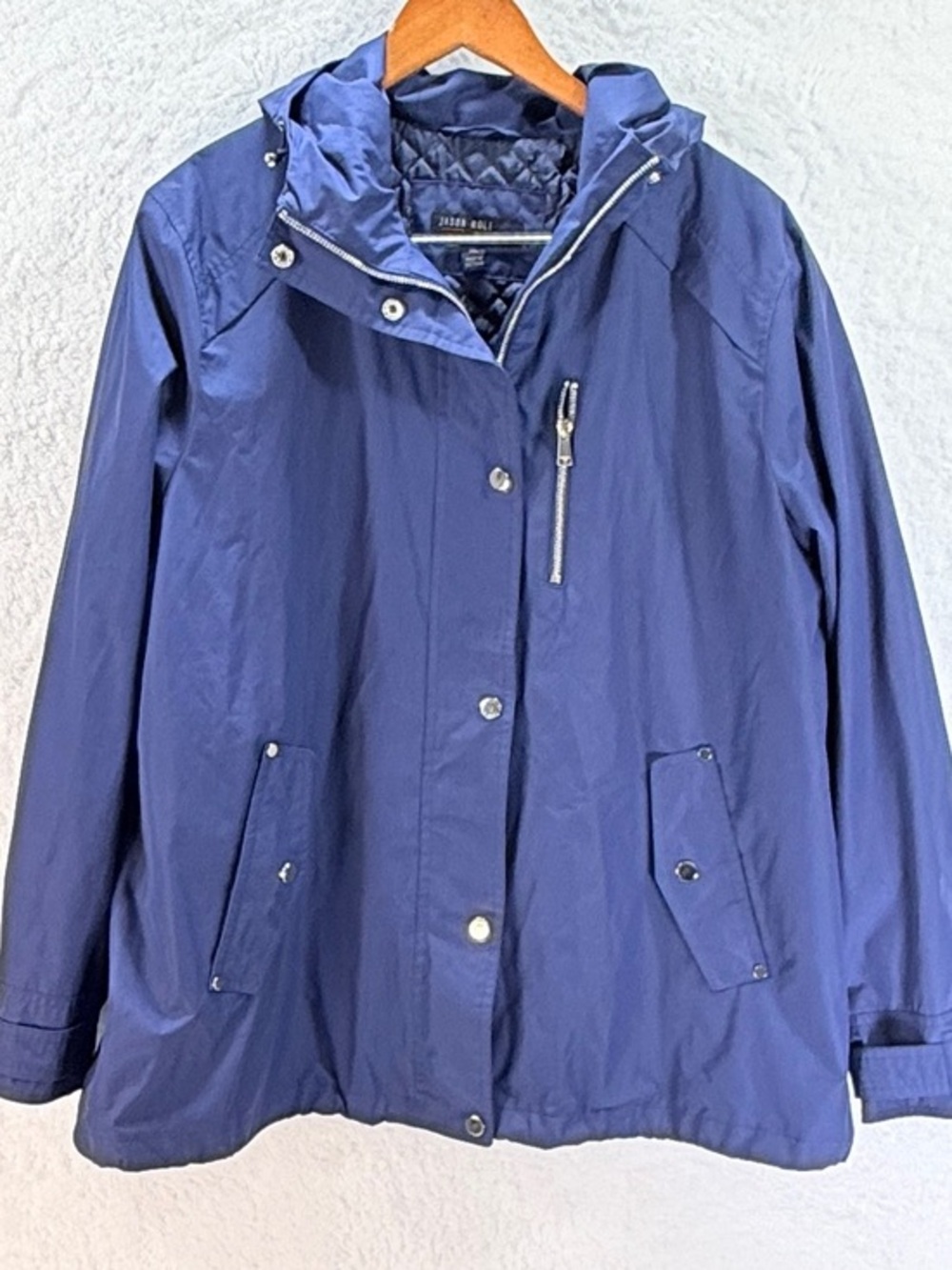 Jason Kole Women’s XL Blue Hooded Quilted Lined Jacket